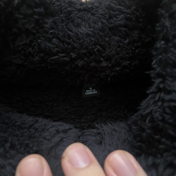 Uniqlo Fluffy Yarn Fleece Full Zip Jacket Black Men's Size M Warm Cozy Outdoor - Picture 2 of 8